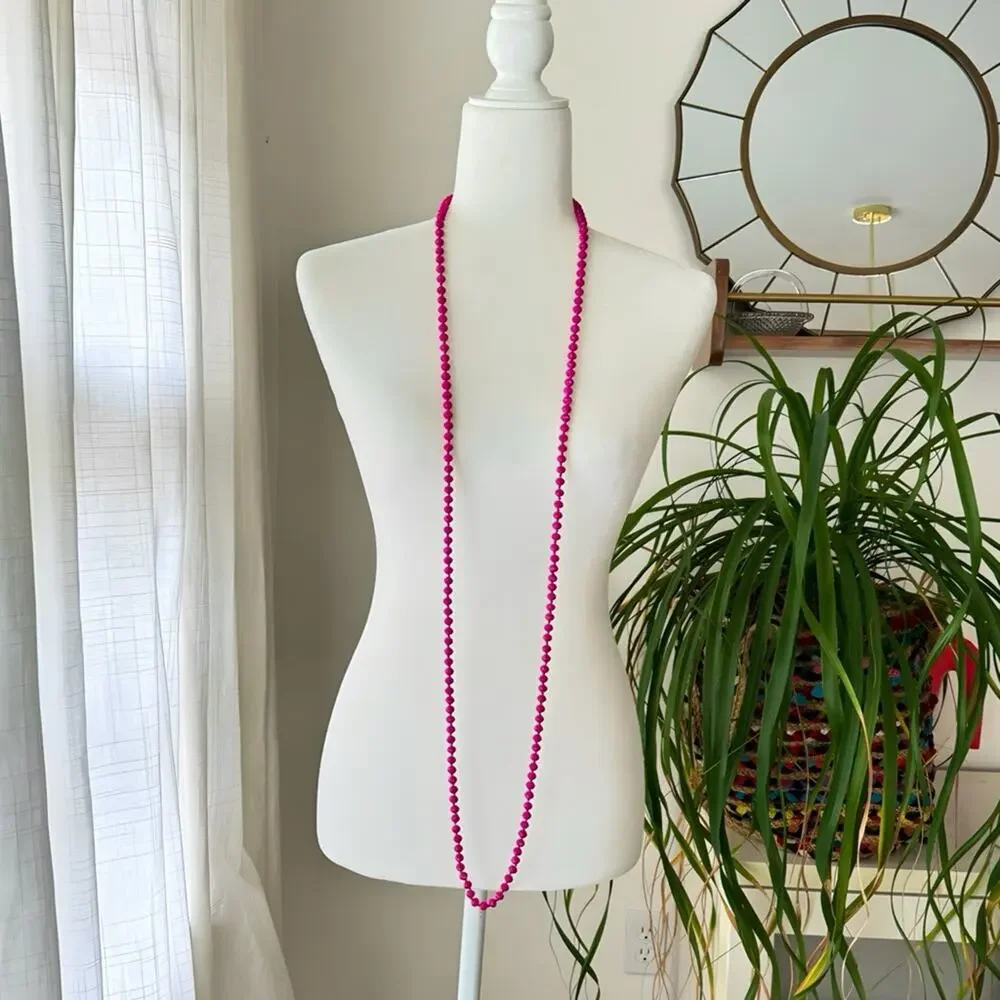 Francesca's Closet Neon Pink Versatile Beaded Necklace